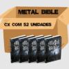 Caixa com 52 Livros Metal Bible em versão em Português